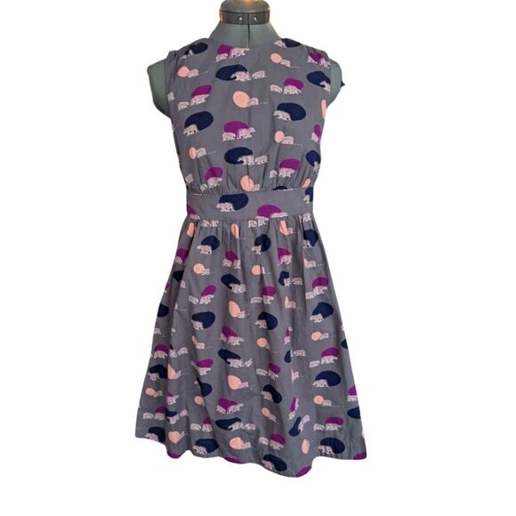 Emily And Fin Cotton Fun Polar Bear Print Gray & Pink‎ Dress Women's Size Small - Picture 1 of 6